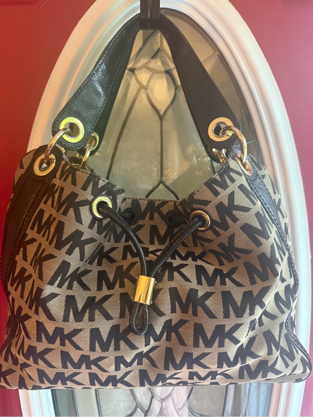 Michael Kors Ludlow Signature, Canvas and leather shoulder bag